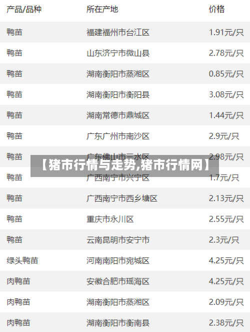 【猪市行情与走势,猪市行情网】