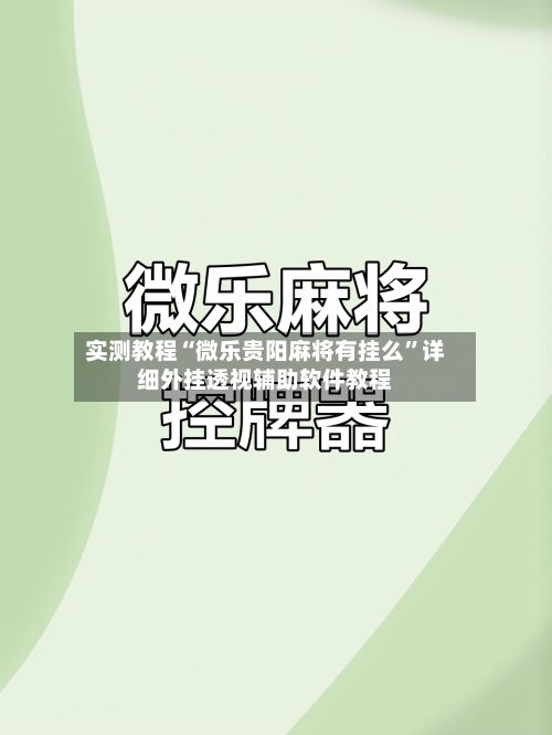 实测教程“微乐贵阳麻将有挂么”详细外挂透视辅助软件教程