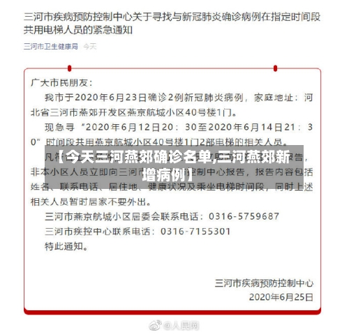【今天三河燕郊确诊名单,三河燕郊新增病例】