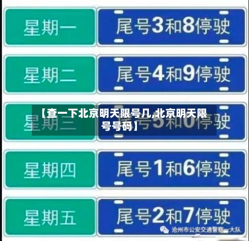 【查一下北京明天限号几,北京明天限号号码】