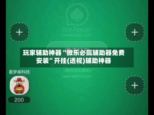 玩家辅助神器“微乐必赢辅助器免费安装”开挂(透视)辅助神器