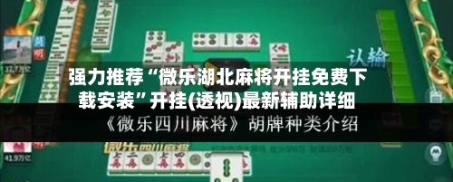强力推荐“微乐湖北麻将开挂免费下载安装”开挂(透视)最新辅助详细