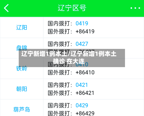 辽宁新增1例本土/辽宁新增1例本土确诊 在大连