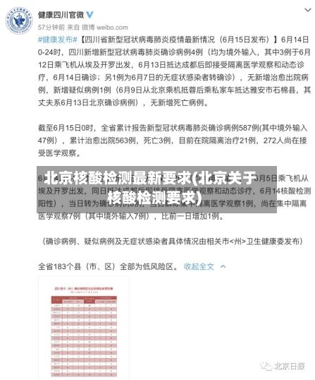 北京核酸检测最新要求(北京关于核酸检测要求)