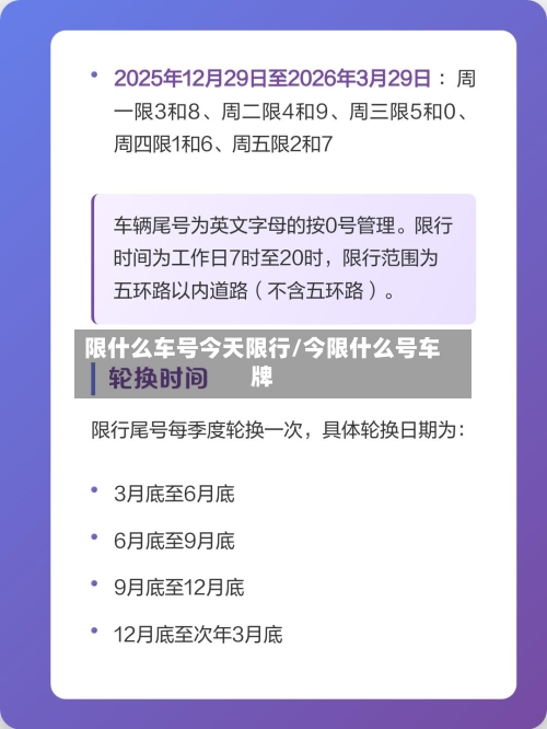 限什么车号今天限行/今限什么号车牌