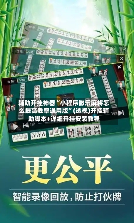 辅助开挂神器“小程序微乐麻将怎么提高胜率通用版”(透视)开挂辅助脚本+详细开挂安装教程