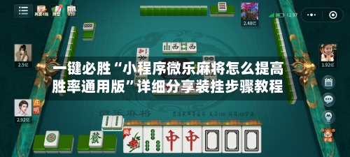 一键必胜“小程序微乐麻将怎么提高胜率通用版”详细分享装挂步骤教程