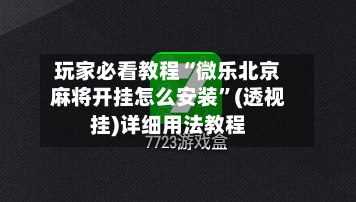玩家必看教程“微乐北京麻将开挂怎么安装”(透视挂)详细用法教程