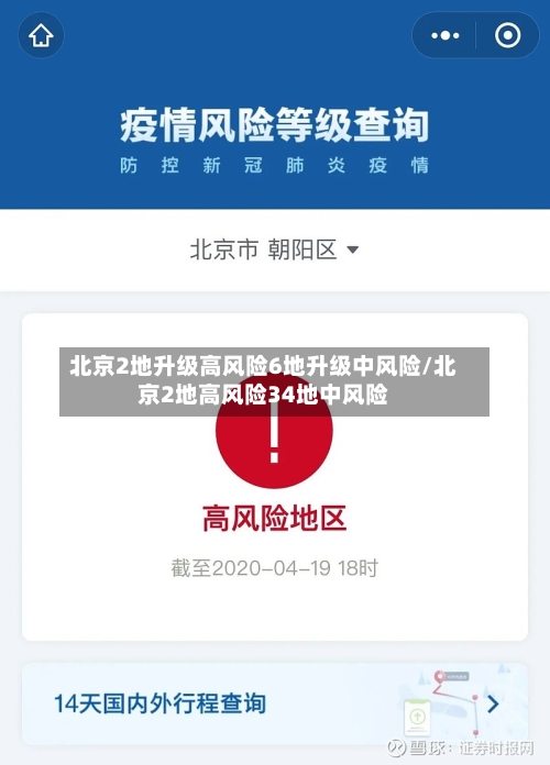 北京2地升级高风险6地升级中风险/北京2地高风险34地中风险