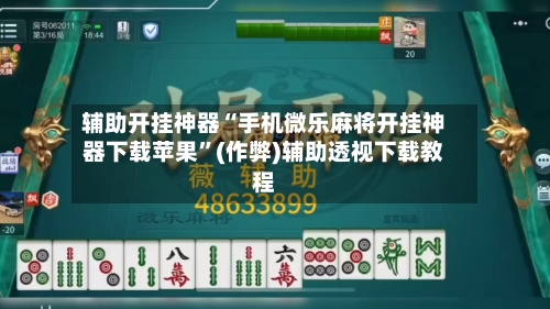 辅助开挂神器“手机微乐麻将开挂神器下载苹果”(作弊)辅助透视下载教程
