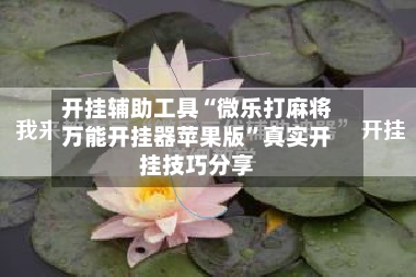 开挂辅助工具“微乐打麻将万能开挂器苹果版”真实开挂技巧分享