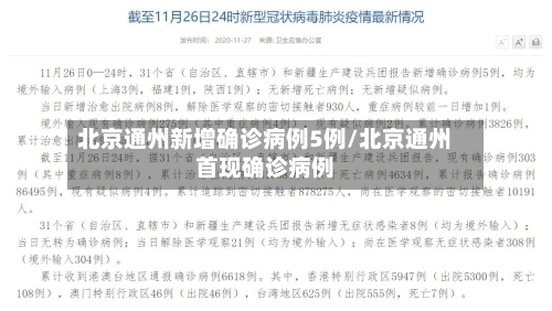北京通州新增确诊病例5例/北京通州首现确诊病例