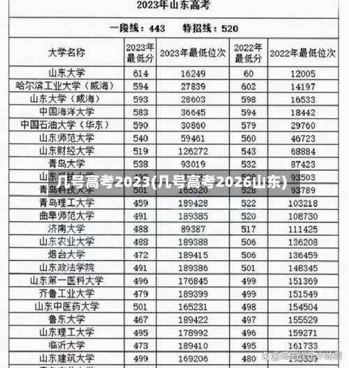 几号高考2023(几号高考2026山东)