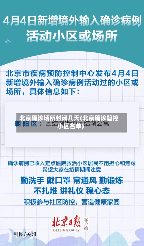 北京确诊场所封闭几天(北京确诊管控小区名单)