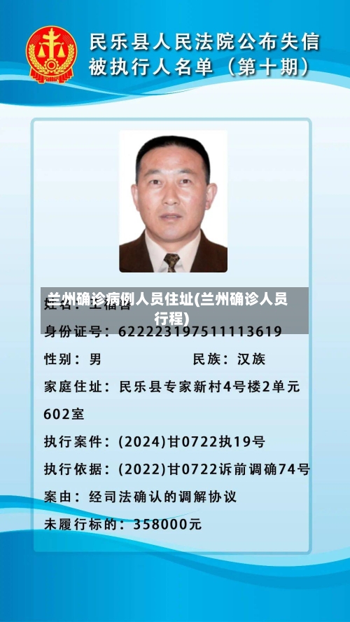 兰州确诊病例人员住址(兰州确诊人员行程)