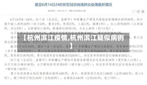 【杭州滨江疫情,杭州滨江疑似病例】