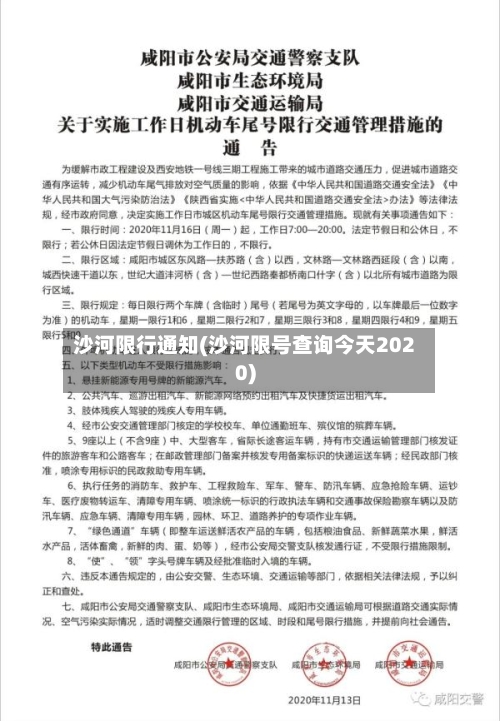 沙河限行通知(沙河限号查询今天2020)