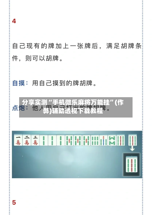 分享实测“手机微乐麻将万能挂”(作弊)辅助透视下载教程