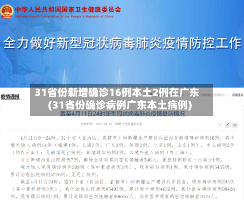 31省份新增确诊16例本土2例在广东(31省份确诊病例广东本土病例)