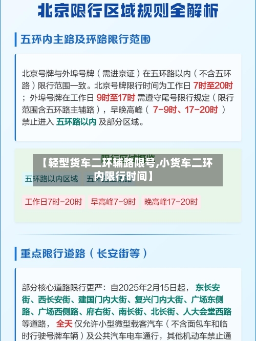 【轻型货车二环辅路限号,小货车二环内限行时间】
