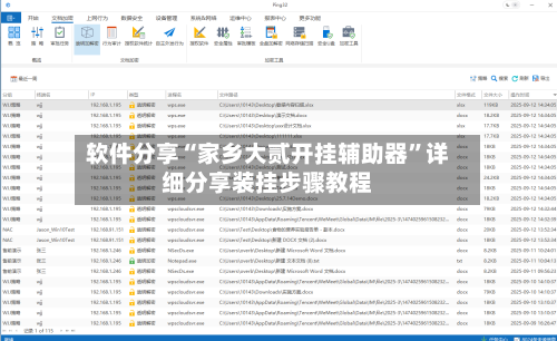 软件分享“家乡大贰开挂辅助器”详细分享装挂步骤教程