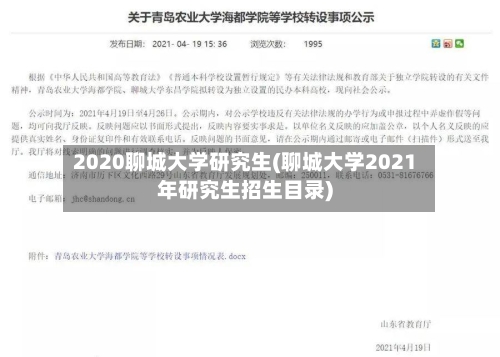 2020聊城大学研究生(聊城大学2021年研究生招生目录)