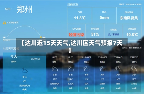 【达川近15天天气,达川区天气预报7天】