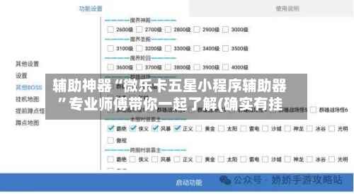 辅助神器“微乐卡五星小程序辅助器”专业师傅带你一起了解(确实有挂