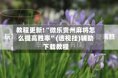 教程更新!“微乐贵州麻将怎么提高胜率”(透视挂)辅助下载教程