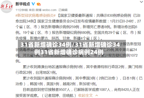 31省新增确诊34例/31省新增确诊34例31省新增确诊病例24例