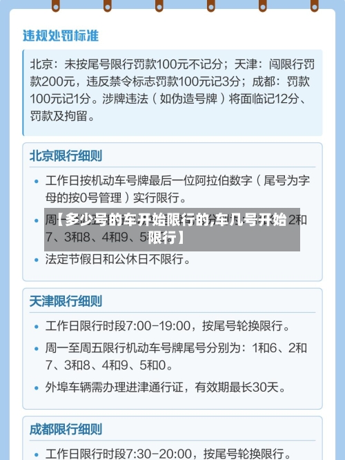 【多少号的车开始限行的,车几号开始限行】