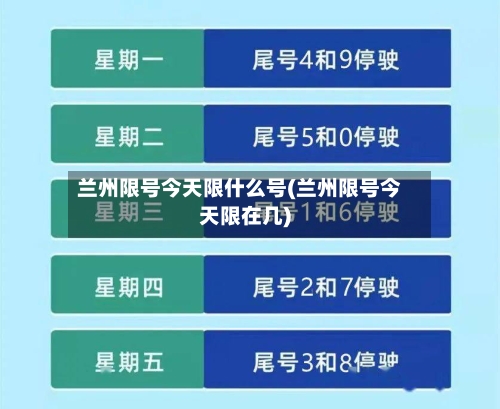 兰州限号今天限什么号(兰州限号今天限在几)