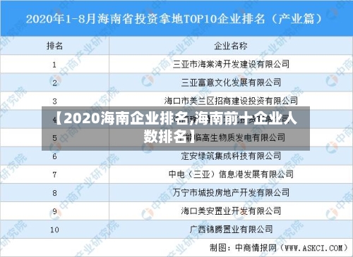 【2020海南企业排名,海南前十企业人数排名】