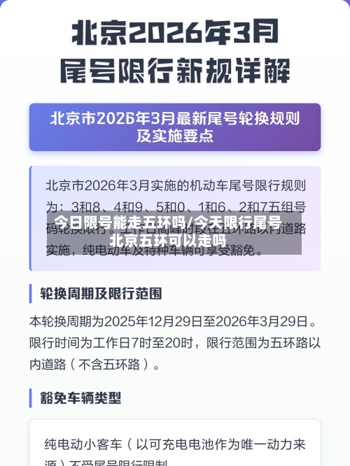 今日限号能走五环吗/今天限行尾号北京五环可以走吗