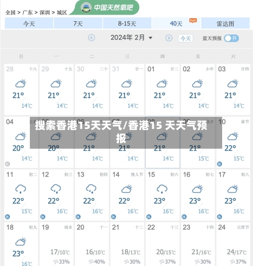 搜索香港15天天气/香港15 天天气预报