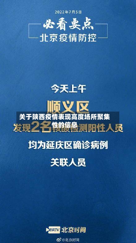 关于陕西疫情表现高度场所聚集性的信息
