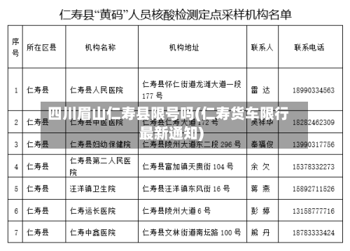 四川眉山仁寿县限号吗(仁寿货车限行最新通知)