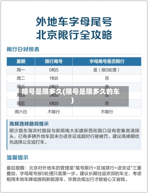 限号是限多久(限号是限多久的车)