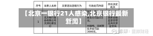【北京一银行21人感染,北京银行最新新闻】