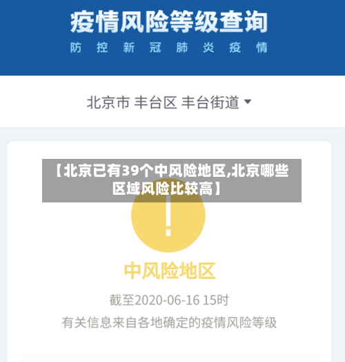 【北京已有39个中风险地区,北京哪些区域风险比较高】