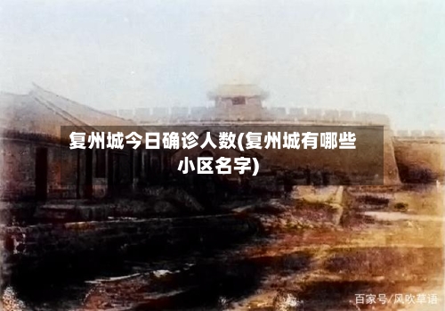 复州城今日确诊人数(复州城有哪些小区名字)