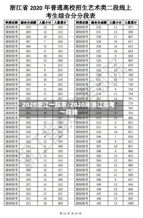 2020浙江一段率/2020年浙江高考一段线