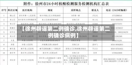 【徐州辟谣第二例确诊,徐州辟谣第二例确诊病例】