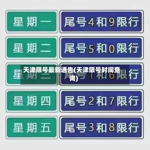 天津限号最新通告(天津限号时间查询)