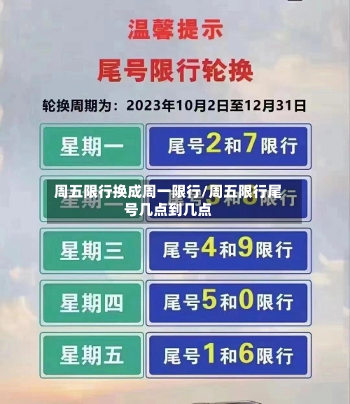 周五限行换成周一限行/周五限行尾号几点到几点