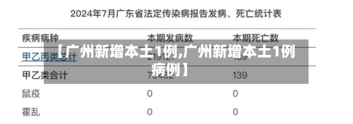 【广州新增本土1例,广州新增本土1例病例】