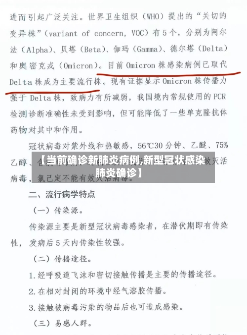 【当前确诊新肺炎病例,新型冠状感染肺炎确诊】