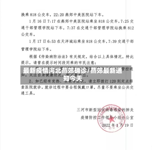 最新疫情河北燕郊确诊/燕郊最新通知今天
