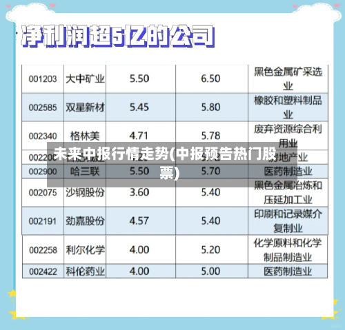未来中报行情走势(中报预告热门股票)
