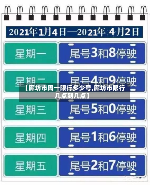 【廊坊市周一限行多少号,廊坊市限行几点到几点】
